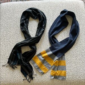Stylish Men's Scarf Set - Black and Yellow